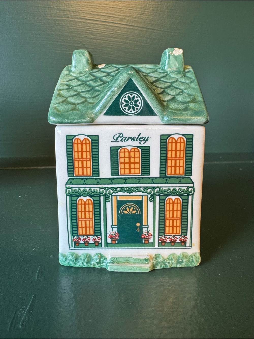 AVON Vintage Parsley Cottage Spice Jar Ceramic Cottagecore Kitchen Decor